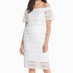 White House Black Market White 2 piece dress top size 4 skirt size 6